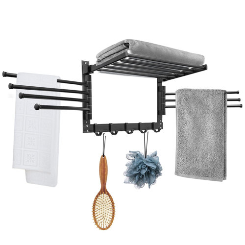 Rebrilliant Aluminum Foldable WallMounted Drying Rack Wayfair